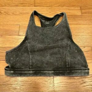 Aerie Chill Play Move High Neck Cutout Acid Wash Bralette Women’s Size Medium